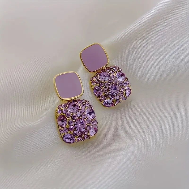 Purple Traditional Teardrop Ear Earrings - Magada Store 
