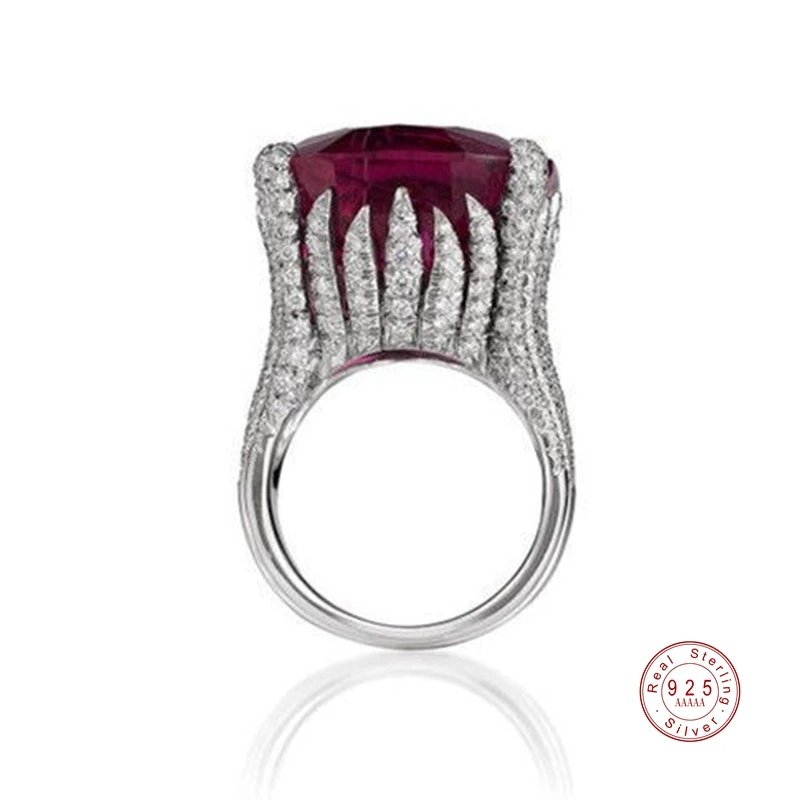 Red Zircon Stone Vintage Ring - Magada Store 