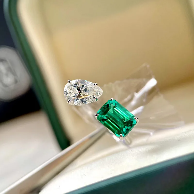 Green Crystal Zircon Luxury Full Rhinestone Ring - Magada Store 