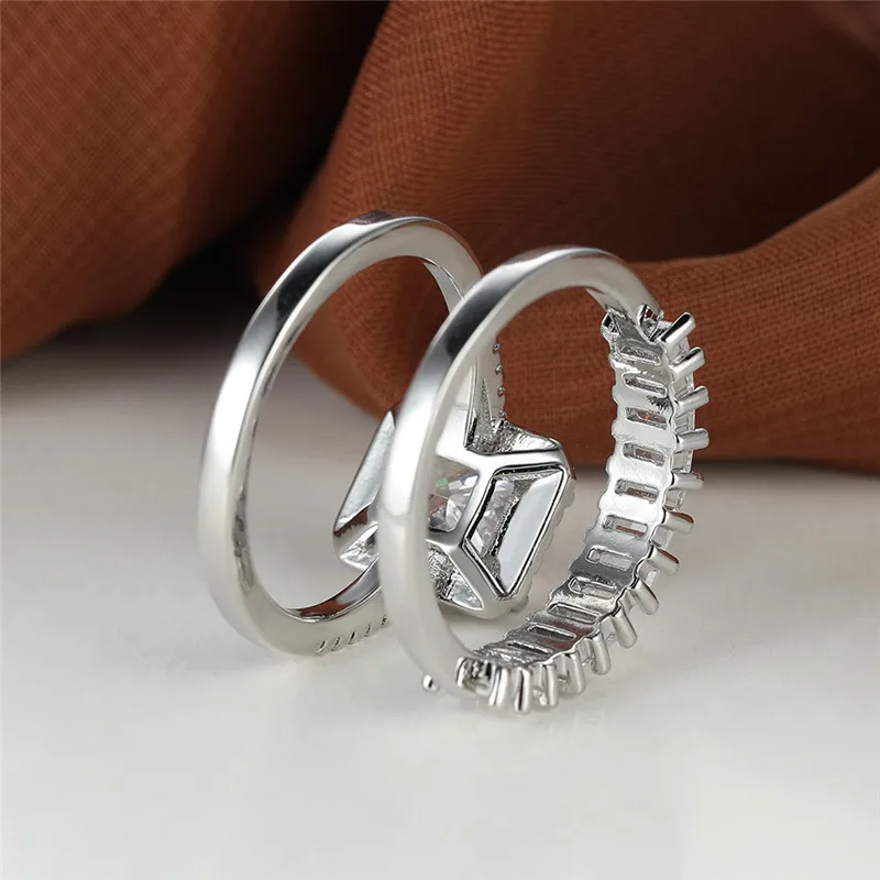 Rectangle Zircon Luxury Full Rhinestone Ring - Magada Store 