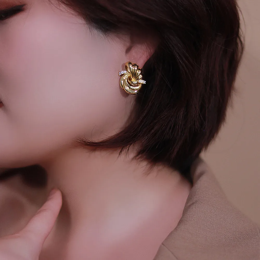Geometry Gold Modern Earrings - Magada Store 